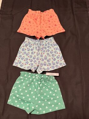 NWT- wonder nation 3 Shorts Bundle Variety Pattern Toddler Girls 3T